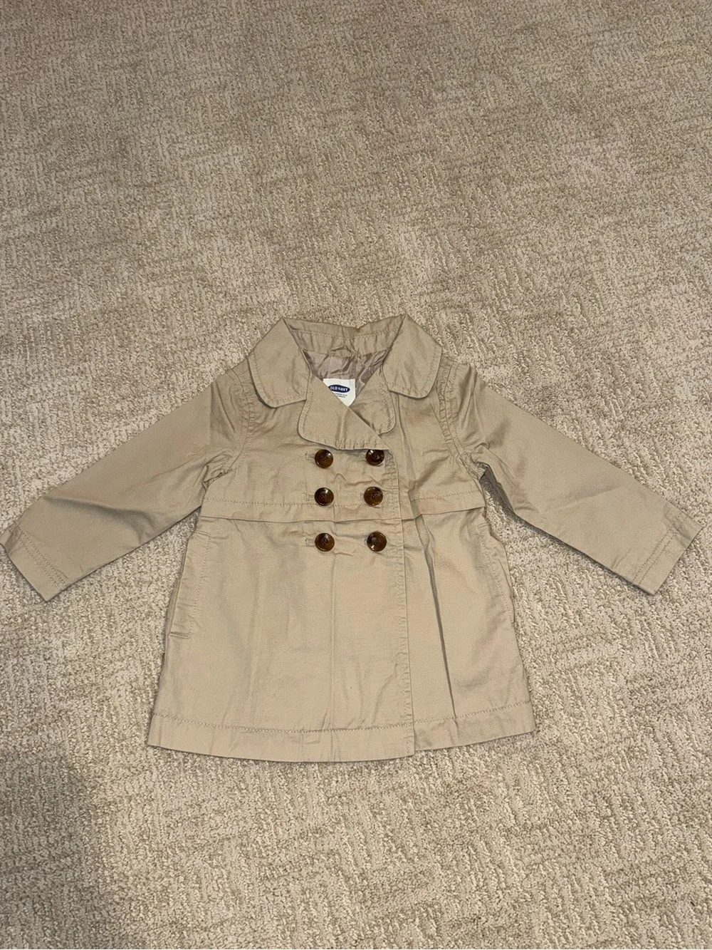 Old Navy Beige Double-Breasted Pea Coat for Kids (2T)